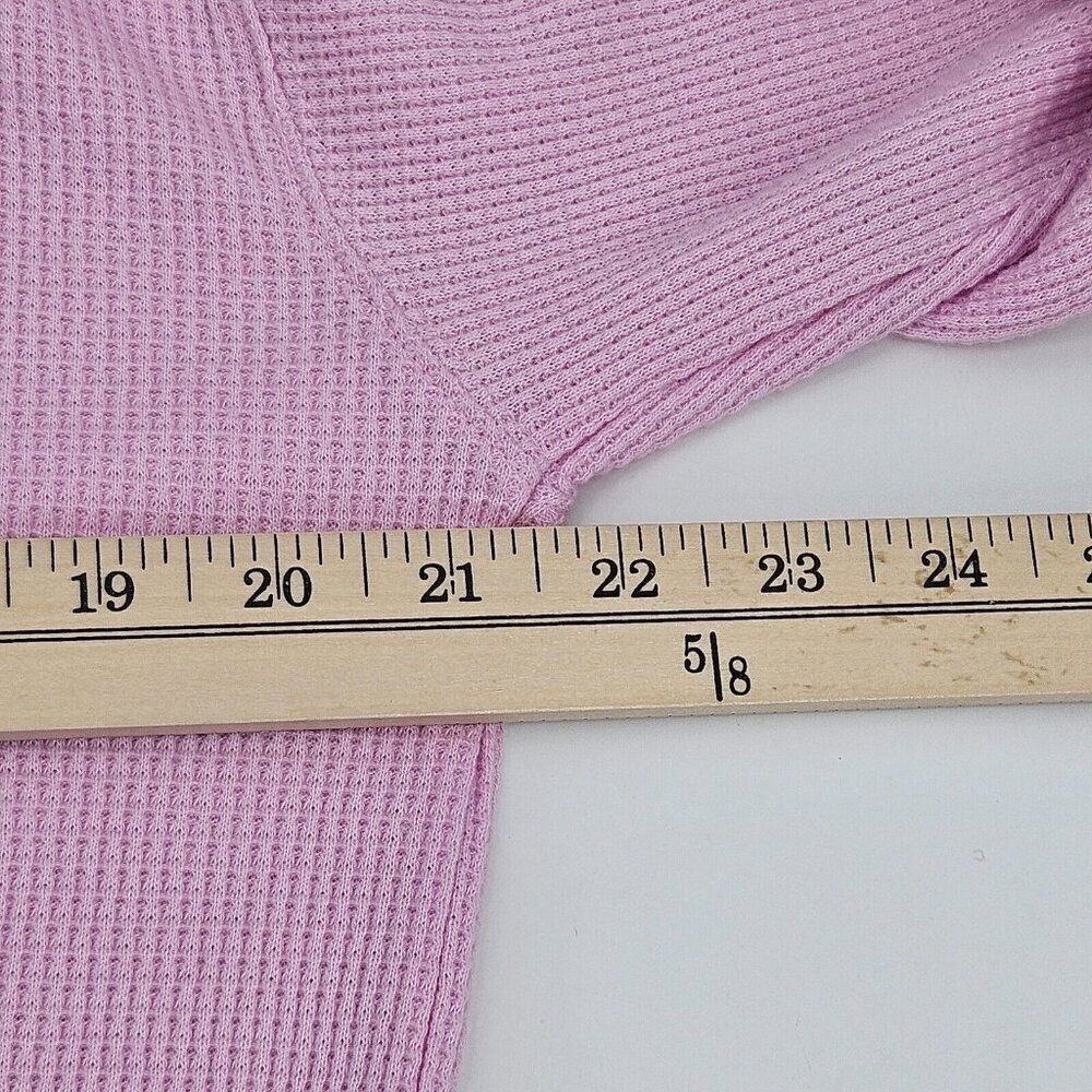 TNA Aritzia Waffle Crew Boxy Long Sleeve Top Pink Women’s Size XS Thermal Crop - Picture 8 of 9